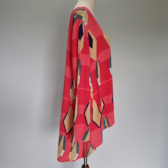 Mister Zimi Fez Billie Multicolour Geometroc Print Long Sleeve Top Size 14 - Picture 4 of 9